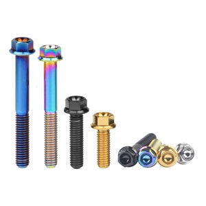 5Pcs M6 Titanium Bolts M6X10 15 20 25 30 35 40 45 50 55 60 65 70 75 80 90mm Small Flange Head Bolts Ti Fasteners