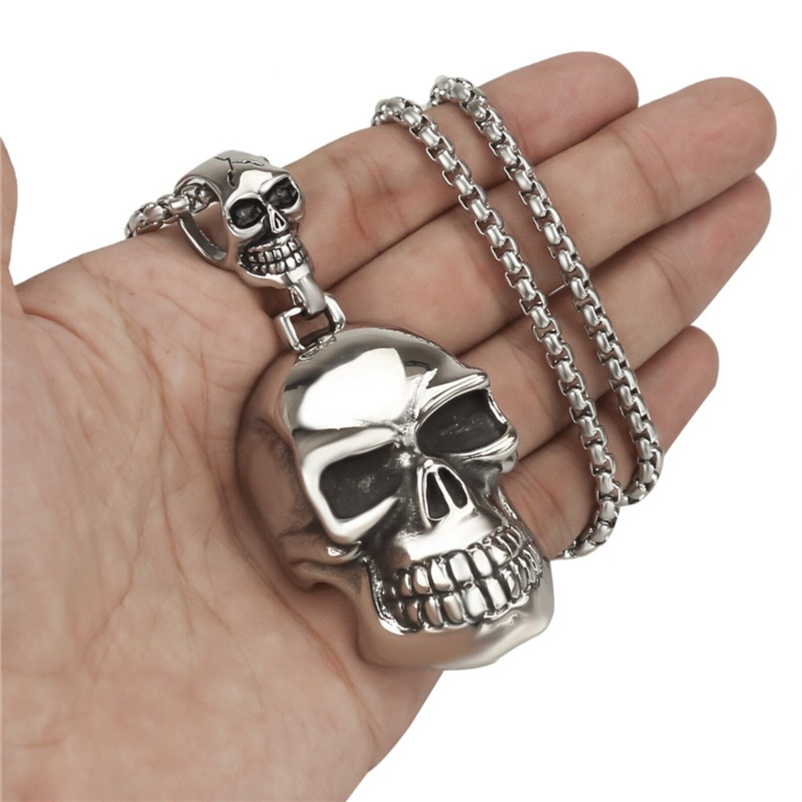 BlackAmazement Totenkopf Oktopus Anhänger | Silber-schwarzer Schädel Krake Anhänger Für Herren