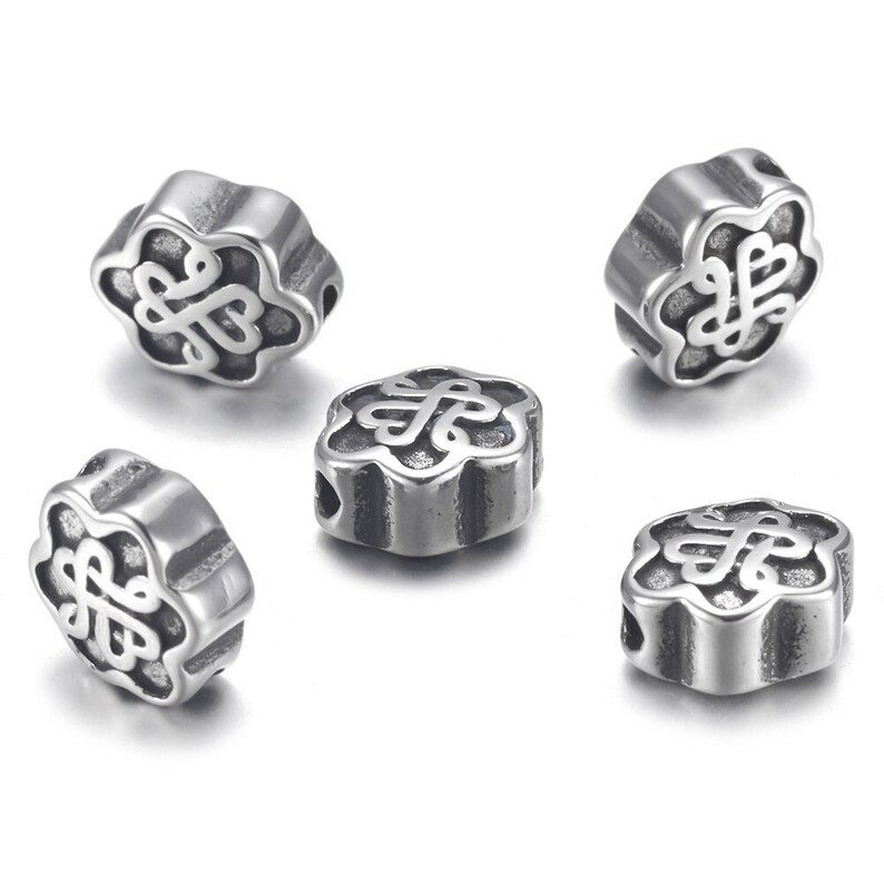 4Pcs Stainless Steel 2mm Bead Spacer for Beaded Bracelet Jewelry Making DIY Small Hole Spacer Charms Accessories Supplies