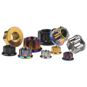 5Pcs Titanium Hex Flange Nuts Ti M6 M8 M10 M12 M14 M16 Nut For Motorcycle Bicycle Bike Brake Accessories