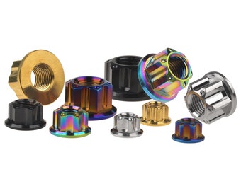 5-delige titanium zeskantflensmoeren, M6-M16, fietsremaccessoires
