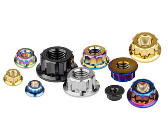 5pcs Titanium Flange Nut: M5 M6 M8 M10 M12 Motorcycle Modification