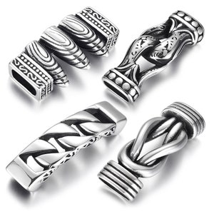 Connecteur Punk Viking en acier inoxydable trou croisé 12*6 mm pour bracelet à breloques bricolage résultats fabrication de bijoux pièces fournitures