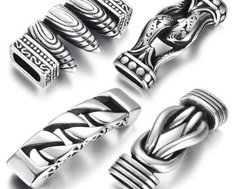 Stainless Steel Punk Viking Connector Cross Hole 12*6mm for DIY Charms Bracelet Findings Jewelry Making Parts Supplies
