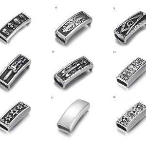 Stainless Steel Double Skull Connector Blacken Fit 6mm Leather DIY Punk Charms Bracelet Findings Jewelry Making Parts Supplies