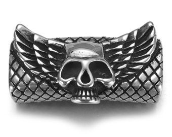 WINGED SKULL CROSSBONES WINGS BELT BUCKLE CHROME BIKER NEW WINGED SKULL CROSSBONES WINGS BELT BUCKLE CHROME BIKER NEW