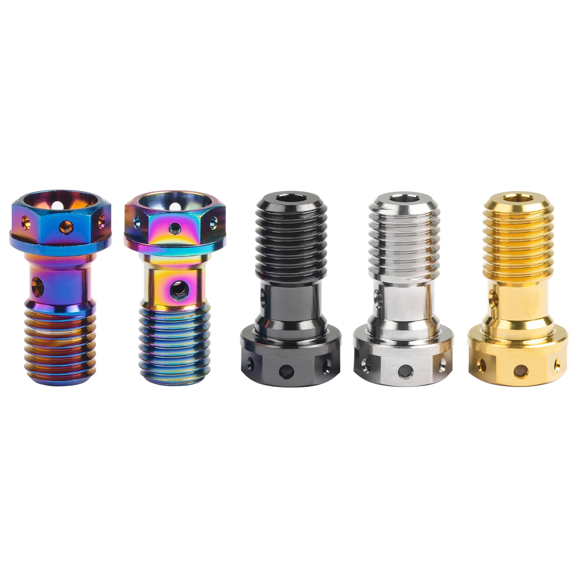 5 Bulloni Banjo Per Freno Moto - M10 X1.25 E M10x1.0mm, Con Rondelle, Acciaio Inox - Foto 11