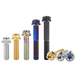 5pcs Titanium Bolt M10x15 ~ 90mm T50 Torx Pitch1.25/1.5mm Torx Flange Screw for Motorcycle Caliper Modification
