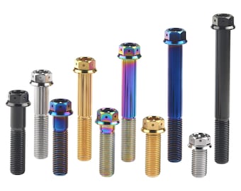 5pcs Titanium Flange Bolt: M6/M8 Hex Head Screw - Motorcycle Disc Brake Fastener