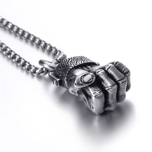 Collana Uomo Vintage Serpente Cobra Kai In Acciaio Inox Con Catena 24 Pollici - MOYOZZ