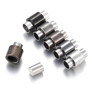 Stainless Steel Magnetic Clasps Column Hole 6mm Leather Cord Clasp Bracelet Magnet Buckle DIY Supply Jewelry Making Accessories