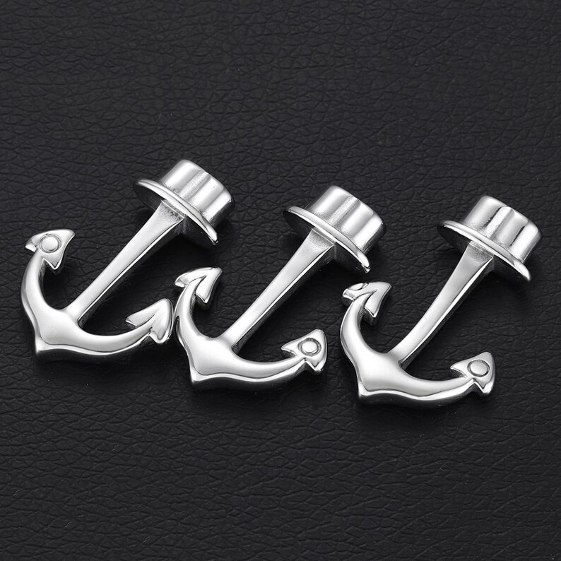 2pcs 316L Stainless Steel Anchor Hook Double Hole Fit 5mm Etsy