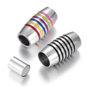 Stainless Steel Magnetic Clasps Hole 6mm Leather Cord Magnet Buckle Bracelet Closure DIY Jewelry Making Supplies