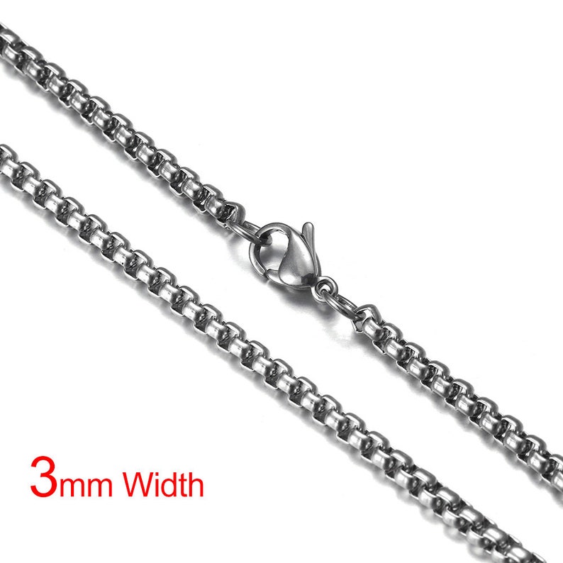 Stainless Steel Necklace Box Chain With Lobster Clasp Steel Etsy