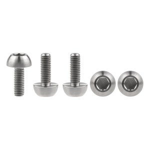 5 peças de parafusos de titânio M6x17mm cabeça redonda parafusos sextavados internos fixadores de titânio