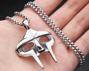 Nouveau vintage Mf Doom masque pendentif collier pour hommes femmes en acier inoxydable Punk mode amulette égyptienne bijoux cadeaux