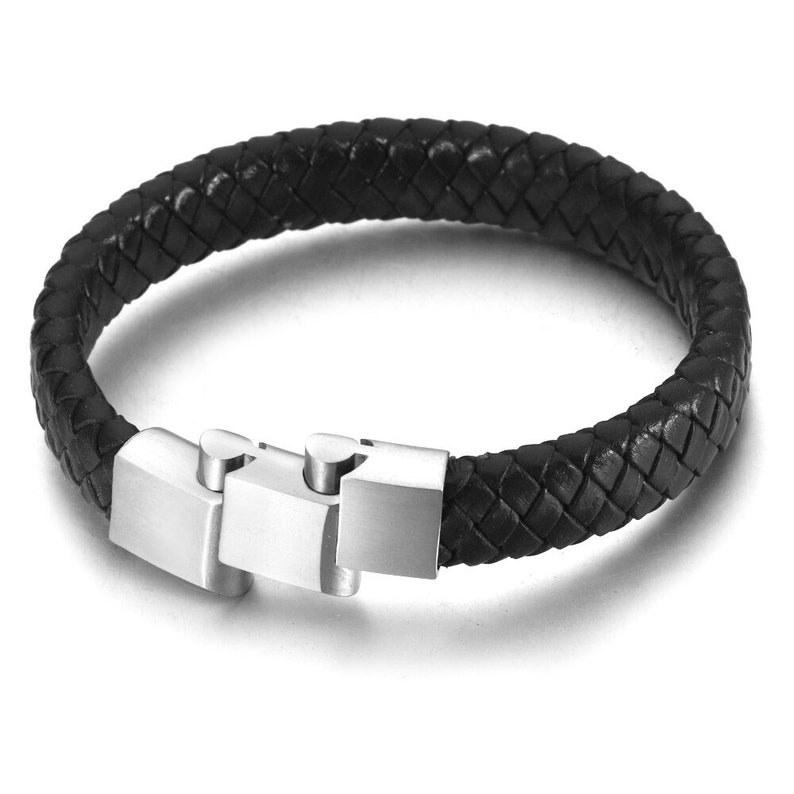 Fermoir prolongé en acier inoxydable en trois parties fermoirs magnétiques trou de 126 mm pour bracelet cordon en cuir accessoires de fabrication de bijoux à bricoler soi-même image 4