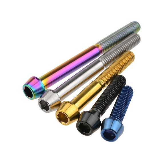 Lot De 5 Boulons à Tête Conique En Titane TC4 – M6 X 35 Mm – Clé Allen 5 Mm – Poids 5 G – Léger Et Ultra Résistant