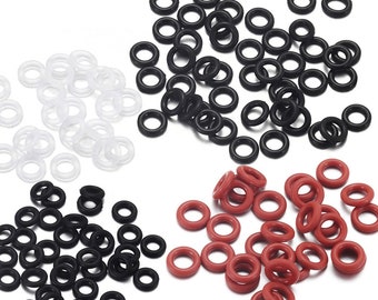 50pcs Rubber O-Rings: Elastic Bracelet Making Beads