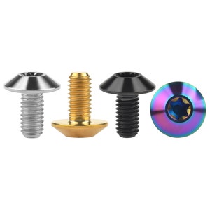 5pcs Titanium Ti M6 X 12 15 20mm Button Torx Head Bolt Screw For Bicycle Motorcycle Part