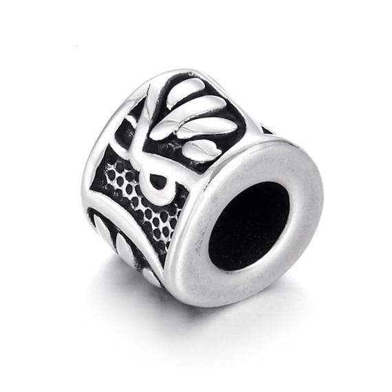 Stainless Steel Beads Curved Triangle 5mm Hole Metal European Bead