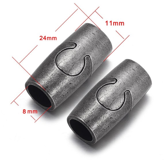 2pcs Stainless Steel Magnetic Clasp Hole 6mm 8mm Leather Cord Clasps Magnet  Lace Buckle DIY Jewelry Making Bracelet Supplies 