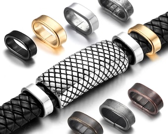 Edelstahl Spacer Perlen großes Loch 12 x 6 mm Slider Charms Leder Armband Schmuck machen DIY Zubehör Zubehör