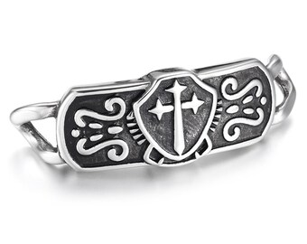 Stainless Steel Cross Connector: Punk Bracelet Jewelry Part (6mm)