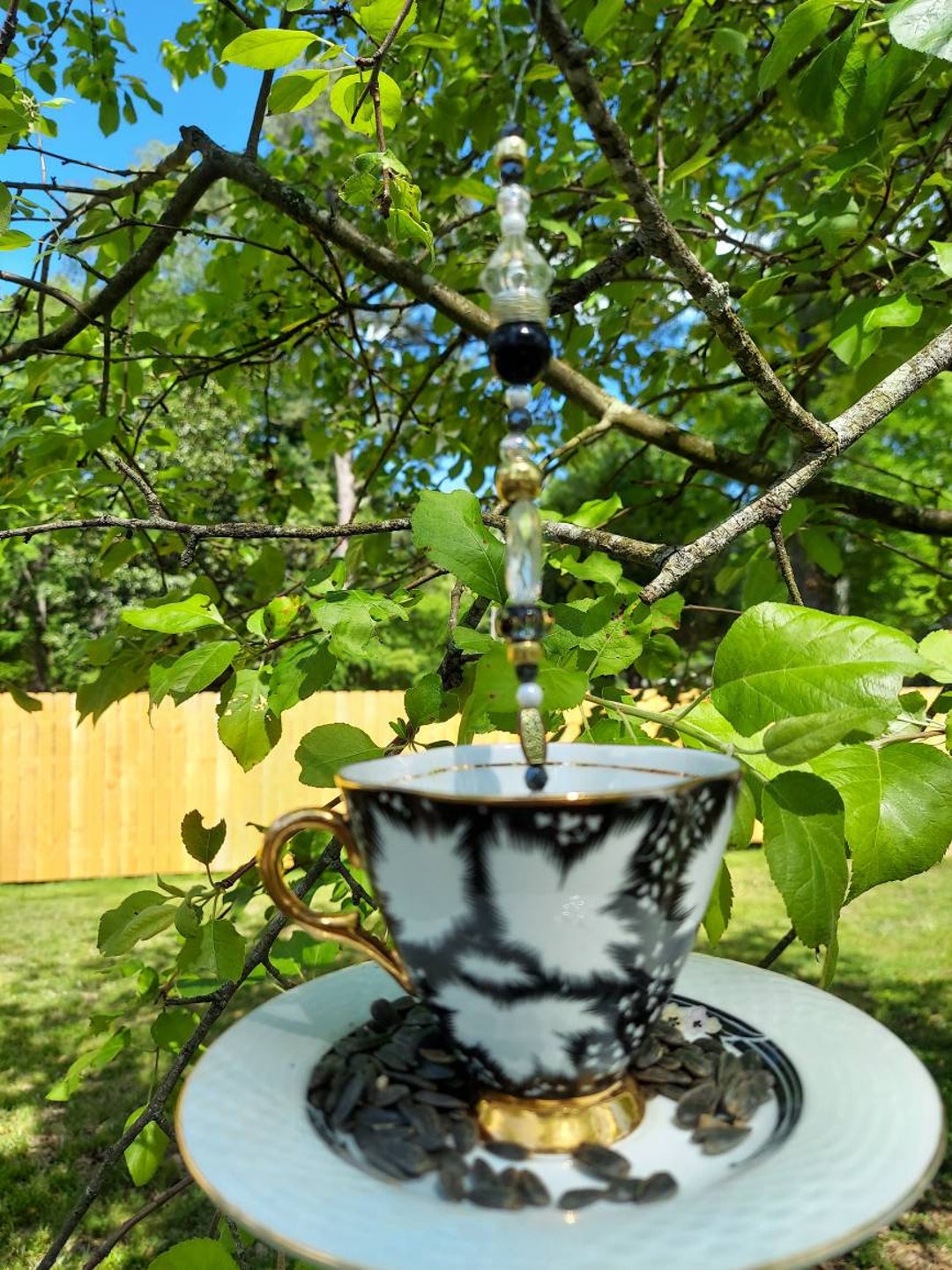Vintage Teacup Bird Feeder Etsy