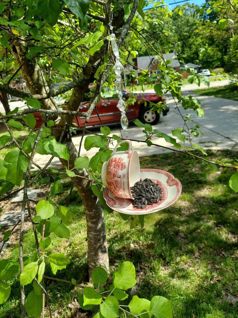 Vintage Teacup Bird Feeder Etsy