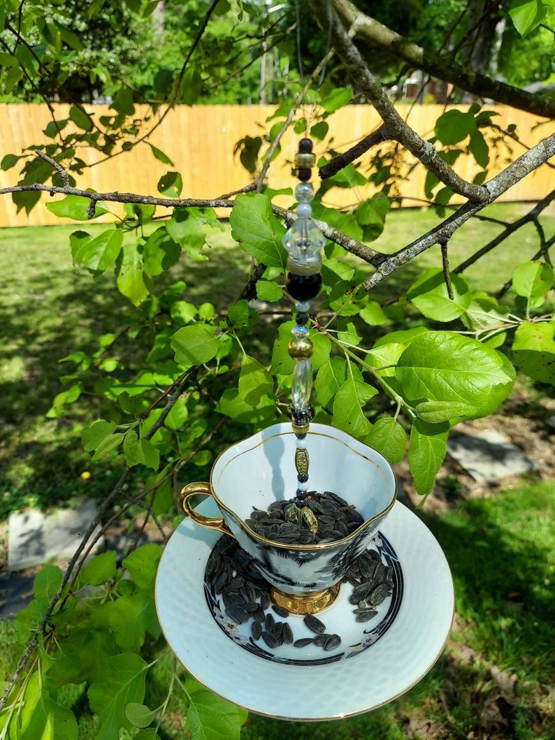 Vintage Teacup Bird Feeder Etsy