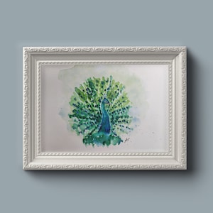 Original watercolor - Peacock Wheel