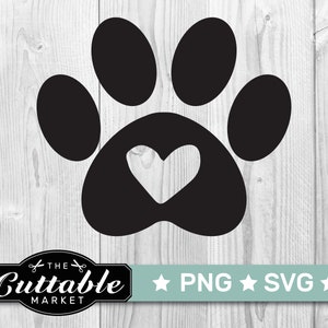 Dog Paw With Heart svg | Dog svg | Puppy svg | Pet Owners | Dog Cut Files | Cute Svg | Cricut files | Silhouette File | Dog clip art