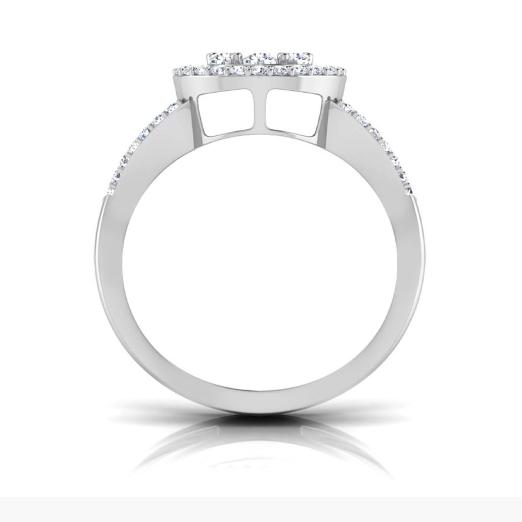 Infinity Style Cluster Setting Engagement Diamond Ring In 925 Etsy