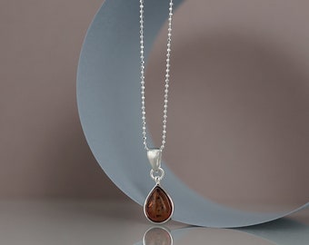Pendente Ambra Baltico Ciondolo In Argento Sterling 925 Con Ambra Baltica Blu - Gioiello Artigianale, Regalo, 1.97 Regalo In Argento