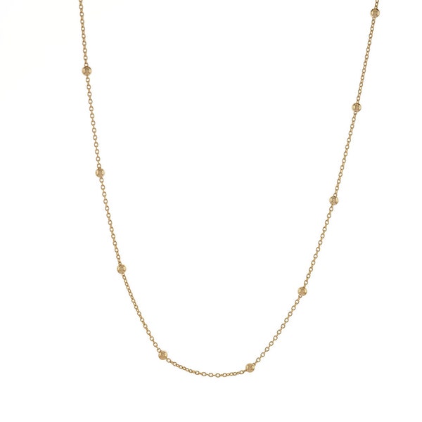 18 K Gold überzogene 925 Silber Perlen Satelliten Halskette, Perlen Kette, Everday Dainty Chain