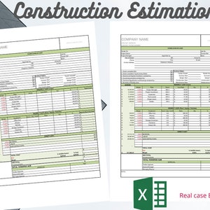 Construction estimation template