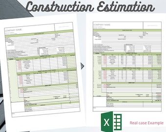 Construction estimation template