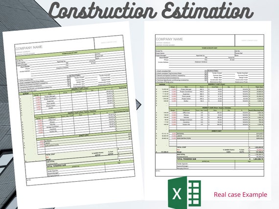 free construction estimate template excel