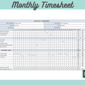 Monthly Timesheet Template, PROJECT MANAGEMENT