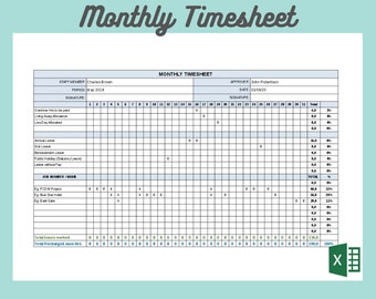 Monthly Timesheet Template, PROJECT MANAGEMENT