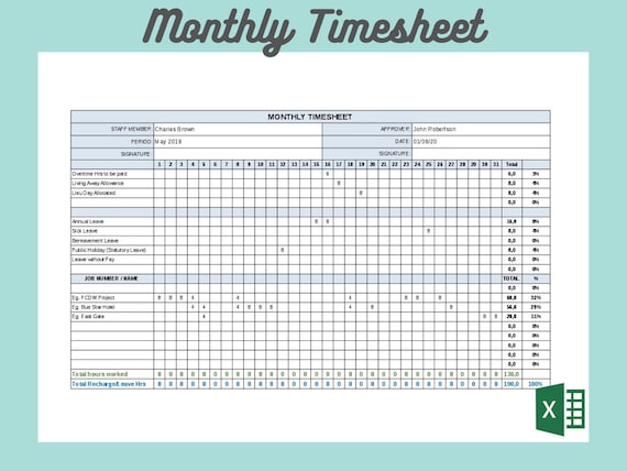 Timesheet Excel Template