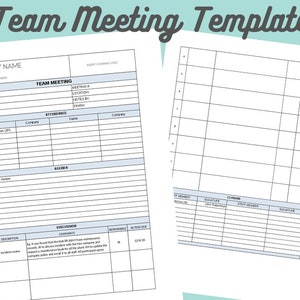 Team Meeting Template, PROJECT MANAGEMENT