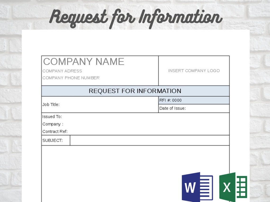 Request for Information (RFI) + Free Register, PROJECT MANAGEMENT - Etsy