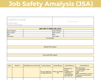 Job Safety Analysis (JSA), PROJECT MANAGEMENT