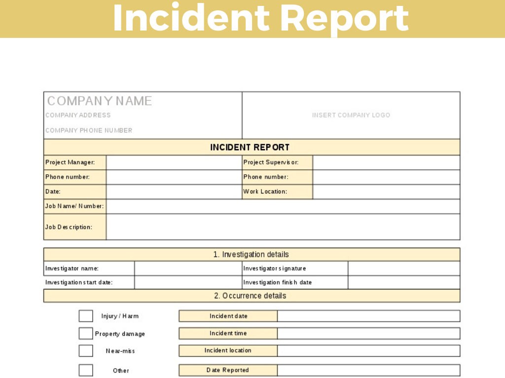Incident Report Template PROJECT MANAGEMENT Etsy Australia