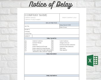 Delay Notice Template, PROJECT MANAGEMENT