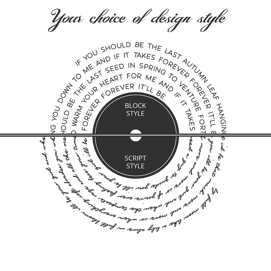 Vinyl Record Song Lyrics Custom Gift Digital and Printable Etsy