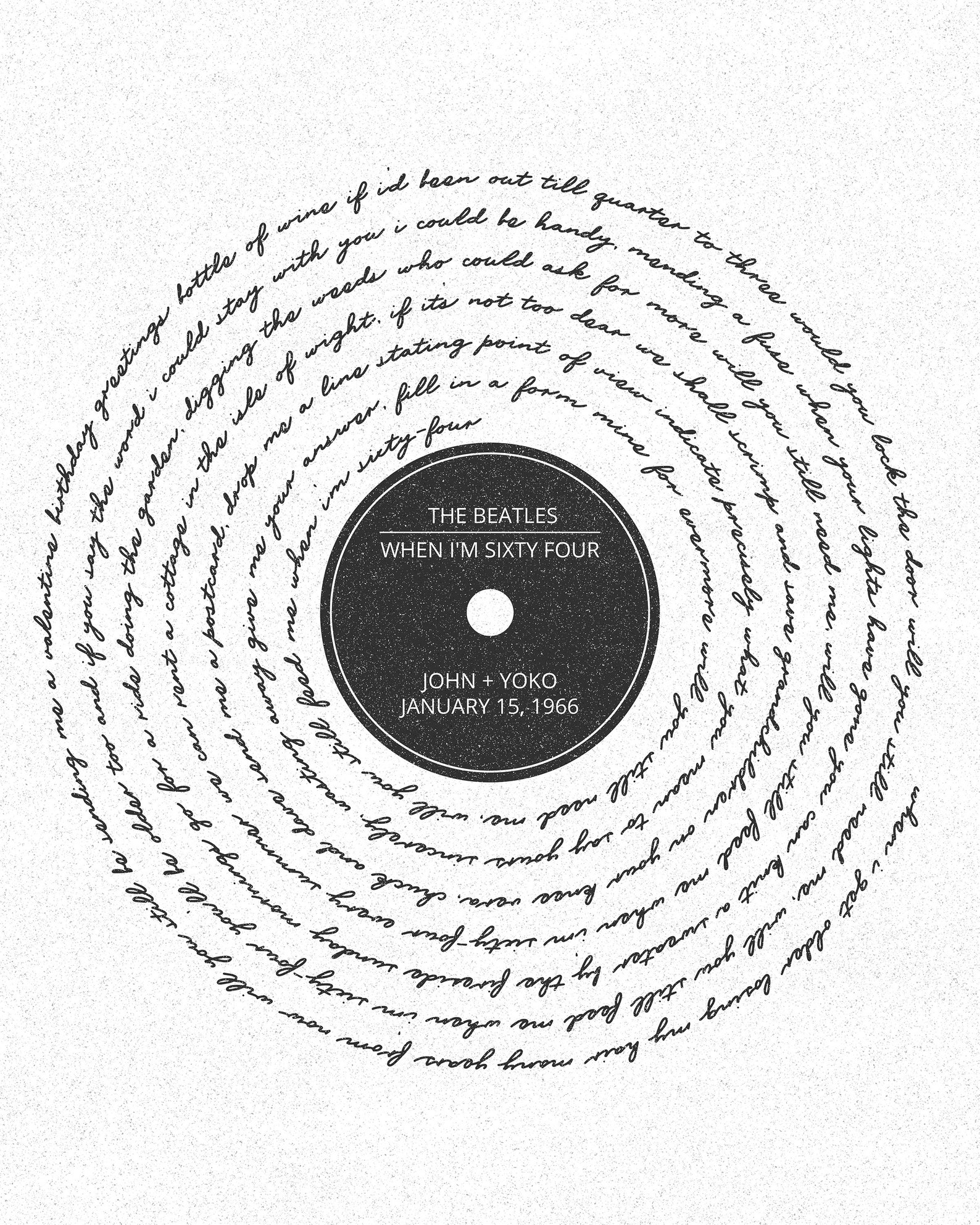 Vinyl Record Song Lyrics Custom Gift Digital and Printable Etsy