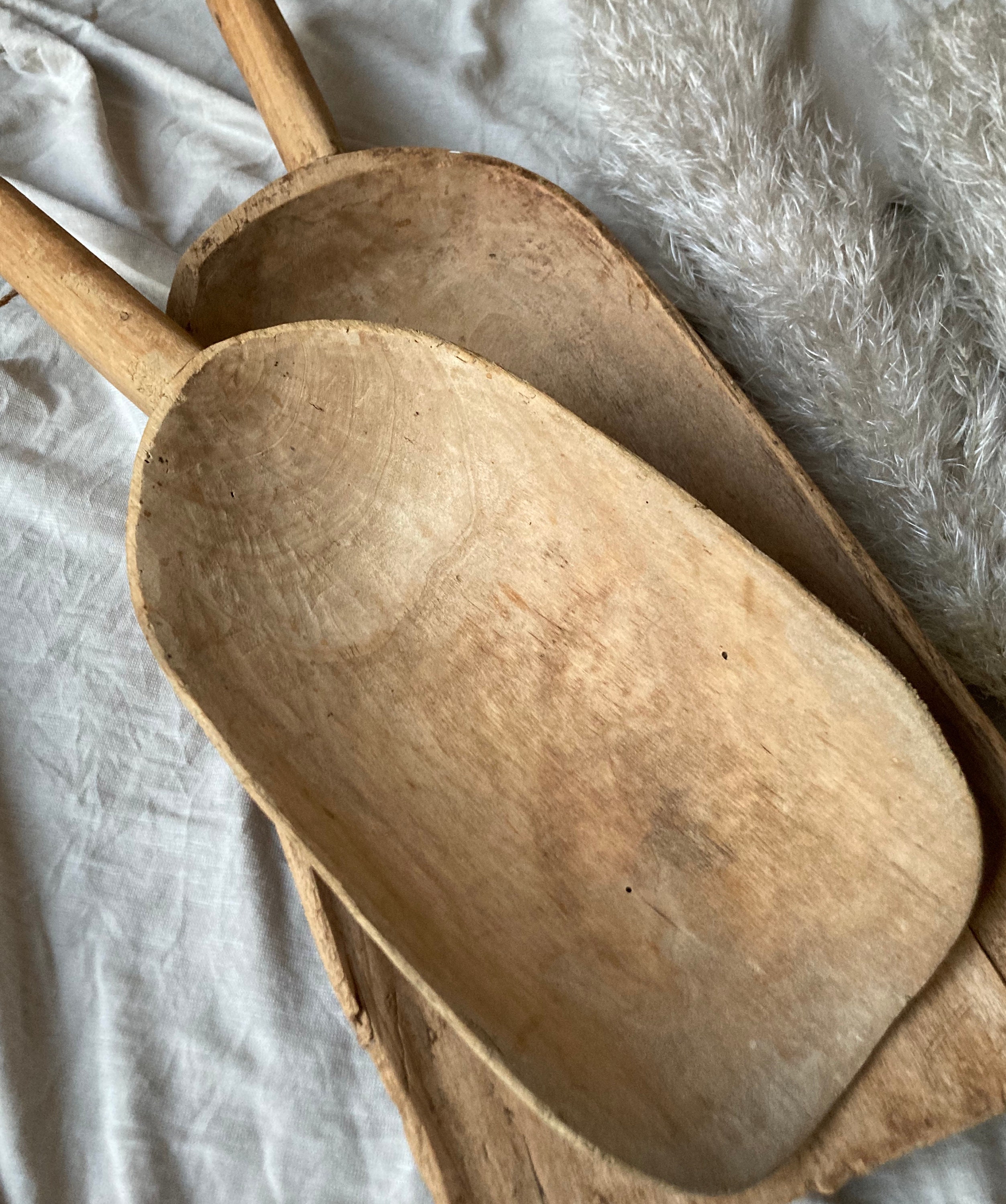 2 Wooden shovels handmade antique according to Wabi Sabi Etsy